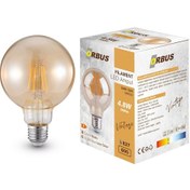 Resim Orbus Globe GA95 4.8W E27 540LM Filament Led Ampul Amber 