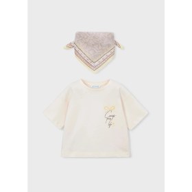 Resim Mayoral Kız Çocuk Bandana ve Tshirt Set Bej 