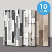 Resim 10 adet/20 adet Vintage Mermer Efektli Kendinden Yapışkanlı Duvar Karoları - Su Geçirmez, Yıkanabilir ve Mutfak, Banyo, Oturma Odası Dekoru, Ev Yenileme için Kolay Temizlenebilir - Gerçekçi Mermer Desenli Dayanıklı PVC Duvar Dekorasyon Stickerları 