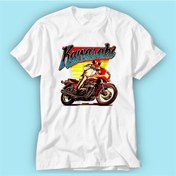 Resim Kawasaki Beyaz Baskı Logo Tshirt Modeli 