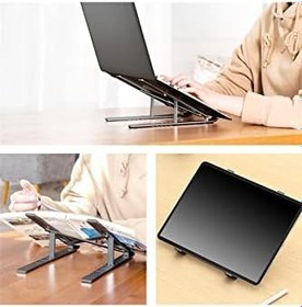 Resim Blueforce AS-70 7 Kademeli Alüminyum Taşınabilir Laptop Notebook Tablet Standı Katlanabilir Portatif Macbook Metal Stant 10 inç-16 inç uyumlu 
