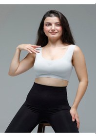 Resim Mistirik Parabita Model Yumuşak Kumaşlı Lazer Kesim Iz Yapmaz Pedli Model Dikişsiz Büstiyer Gri Renk Gri 