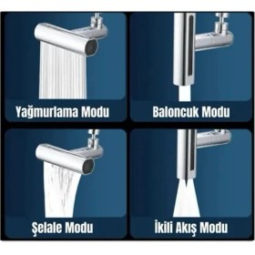 Resim Sepetopia Çok Fonksiyonlu Musluk Başlığı | 4 Su Modu | Geniş Uyumlu Adaptör Seti | Mutfak ve Banyo Uyum 