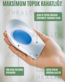 Resim Healthstart Silikon Topukluk Yumuşak Rahat Destekleyici Ayak Koruyucu Topuk Ağrısı Önleyici Ped 