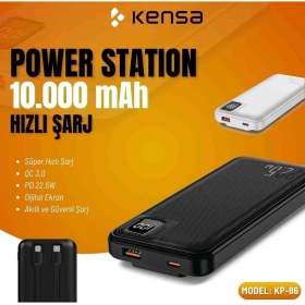 Resim Kensa KP-86 Kendinden Kablolu 10.000 Mah Powerbank 