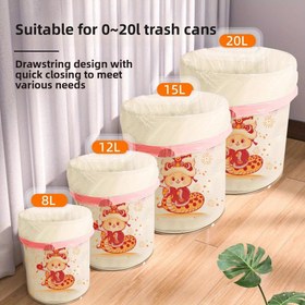 Resim 100 Paket 20L Yırtılmaz Çöp Torbaları Kalınlaştırılmış Çekme Kordonu ile - Büyük Ev Plastik Torbaları Mutfak ve Ofis Kullanımı için, Tek Kullanımlık ve Dayanıklı Tasarım, Kırmızı, Sarı, Yeşil, Mavi, Pembe, Mor, Ev için Çöp Torbaları 
