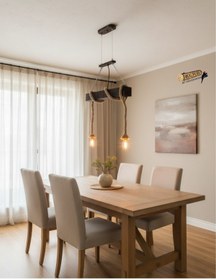 Resim jet ağaç kakan Halat modern aydınlatma Ahşap Avize 