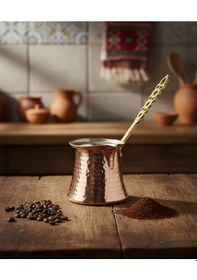 Resim Dövme Bakır El Yapımı 186ml Cezve Kahve Cezvesi No3 