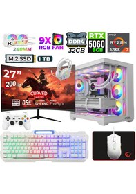 Resim Xaser Sword X55 R7-5700X 32 GB 1 TB M.2 NVMe SSD 8 GB RTX5060 27" Free Dos Masaüstü Oyuncu Bilgisayarı 