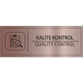 Resim Mayeka Kalite Kontrol İsimlik Bronz Metal Kapı İsimliği Levhası Yönlendirme Tabelası 