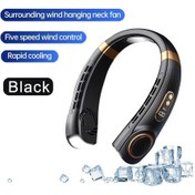 Resim Taşınabilir Asılı Boyun Fan Mini Dijital Ekran Bladeless Soğutma 1 Adet 