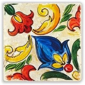 Resim Oscar Stone Decor Doğaltaş Baskılı Bardak Altlığı Tile Desen Dsn127-1 