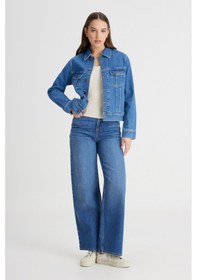 Resim Regular Fit Normal Kesim Açık Mavi Jean Kot Ceket LV49205322G35 Çok Renkli 