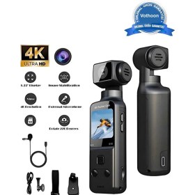 Resim 4k Ultra Hd 270 Döndürülebilir Su Geçirmez Wifi Vlog Spor Ve Aksiyon Kamerası 