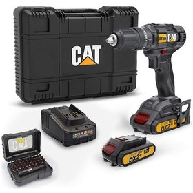 Resim Cat Dx155.1set 18volt/2.0ah Li-ion Çift Akülü Profesyonel Şarjlı Darbeli Matkap + Da01901 32 Parça Vidalama Uç Seti 