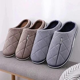 Resim Erkek Terlik Erkek Terlik - Ev ve Yatak Odası için Sıcak ve Rahat Büyük Boy Pamuklu Terlik, Coffee2, 42-43 