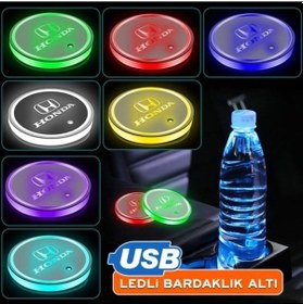 Resim OtoÇizgi Honda Uyumlu Ledli Bardaklık Altı Usb Şarjlı 2 Adet N11.1804 OtoÇizgi 