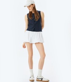 Resim Koton Çizgili Düğme Detaylı Bisiklet Yaka Kolsuz Yelek Lacivert Çizgili 5wal30034ık Lacivert 