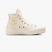 Resim Converse Chuck Taylor All Star Lift Kadın Krem Deri Platform Sneaker 
