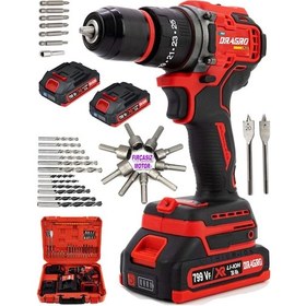 Resim Dragro Alman Pro K 799 VF 30 AH Darbeli Çelik Mandren Kömürsüz Motor Çift Akülü Şarjlı Vidalama Matkap 