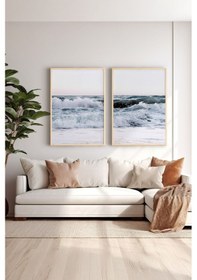 Resim 2 Parça Gerçek Ahşap Renkli Çerçeveli Tablo Seti - Model 35 - Ersy2lımodel35 