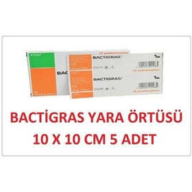 Resim Smith&Nephew Bactigras Parafinli Tül Sargı Yara Bakım Örtüsü 10 x 10 CM 5 Adet 