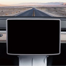 Resim Tesla Model Y Ve Juniper İçin Uyumlu Ekran Çerçevesi Koruma Slikon Gri 