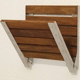 Resim Uray Home Duvara Monte Katlanır Ahşap Duş Oturağı 38X38 (Krom) 