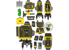 Resim Daflong Şarjlı Çift Akülü Profesyonel 4 Köşe 4×360 16 Satır Yeşil Çizgi Lazer Hizalama-Srıı 