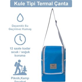 Resim Wallery Bags Kule Tipi Termal Çanta – Dikey Tasarım, Sıcak/soğuk Koruma, Kamp ve Piknik Için Kolay Kullanım. 