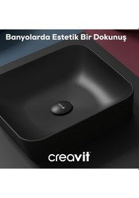 Resim Creavit Ultra Kare Çanak Lavabo 40cm Mat Siyah Ul040-00sm00e-0000 