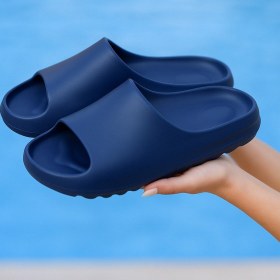 Resim stilfest Unisex Lacivert Sabo Günlük Rahat Balkon Bahçe Havuz Plaj Terliği 
