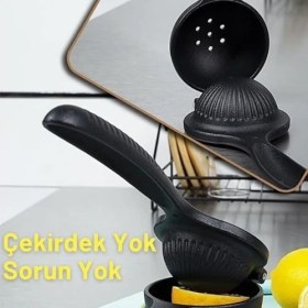 Resim Kivela Döküm Limon Sıkacağı Siyah Metal Narenciye Sıkacağı - Manuel Limon Mandalina ve Portakal Sıkacağı - Limon Presi Büyük Boy Sıkacak - Metal El Limon Sıkacağı 