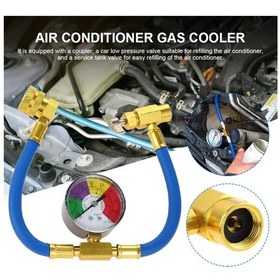 Resim Basınç Göstergesi Klima Gaz İle R134a Soğutucu Şarj Hortumu 
