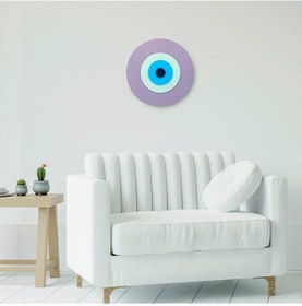 Resim Minimalist Ametist Nazar Boncuğu El Yapımı Ahşap Büyük Nazarlık 2 