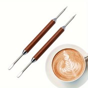 Resim Paslanmaz Çelik El Yapımı Latte Çekici, Ebony Saplı, Güzel Kapaçino Tasarımları Oluşturmak için, Tatil Partisi, Sevgililer Günü Etkinliği, Gıda İletişimli 