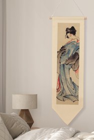 Resim Duvar Halısı Pinterest Dekoru, Hokusai Sanat Serisi 100cm Kanvas Flama Askılı Duvar Örtüsü NO:648 - Renkli - 1 / 30 x 100 
