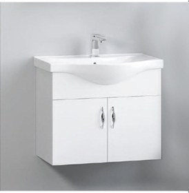 Resim Denko Akyazı 55 Cm Mdf Beyaz Banyo Dolabı, Alt Modül Ve Lavabo 