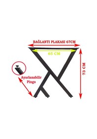 Resim Bin1Fırsatt Pingolu Metal Ayak Ahşap Masif Kütük Yemek Masası Ayağı 
