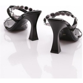 Resim Dgn 109 Kadın Arkadain Bağlamali Topuklu Abiye Ayakkabi Siyah Rugan 