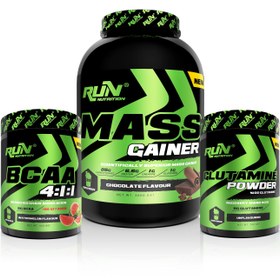 Resim Kilo Alımı, Hacim Artışı ve Enerji Paketi 2 (Mass Gainer 3kg,Glutamine,Bcaa Karpuz) 