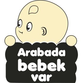 Resim Reysa Tasarım Arabada Bebek Var Sticker 2 10X10 Cmrenkli Sticker 