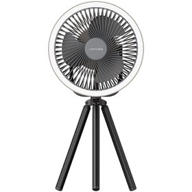 Resim Lenyes LHF11 LED Işıklı 4 Kademeli Çok Fonksiyonlu Soğutucu Fan Beyaz 