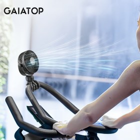 Resim Gaiatop Mini Taşınabilir Şarj Edilebilir Ahtapot Küçük Fan, 3 Ayarlı 360° Dönebilen El Tipi Masaüstü Araba Beşik Spor Yürüyüş Bandı Siyah 