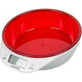 Resim Crown Dijital Lüks Kefeli Mutfak Terazisi 5 kg Çıkarılabilir Ölçü Kabı Terazi Tartı Gram ( Lisinya ) 