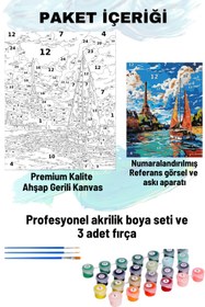 Resim Genel Markalar Sayılarla Boyama Seti Numaralı Tuval Fırça Boya 40x50 Cm Eyfel Tekne 