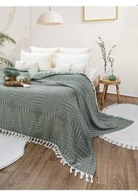 Resim Battaniye Pamuk Riona 180x200 Cm Yeşil 