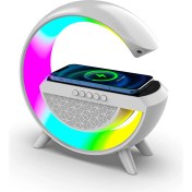 Resim Schitec Bluetooth Hoparlörlü Kablosuz Şarj Özellikli Masa ve Gece Lambası 