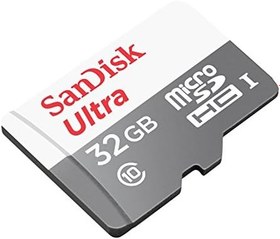 Resim SanDisk 32GB Ultra UHS-I Class 10 MicroSDHC Hafıza Kartı, 80MB/sn'e kadar - SDSQUNS-032G-GN3MN 