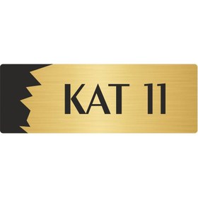 Resim Özarslan Dizayn Metal Departman Kapı İsimliği, Yönlendirme levhası Kat (11) 10X20 Cm Altın Renk 